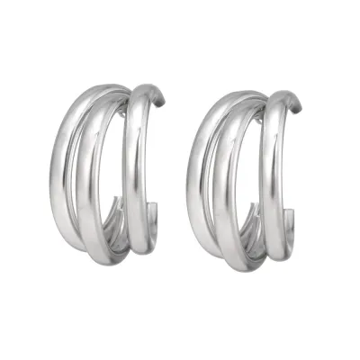 Fashion C-Shaped Circle Hoop Earrings