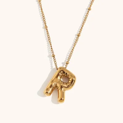 Jewelry Stereo Balloon 26 Alphabet Letters Necklace Stainless Steel Copper Fashion Commuter