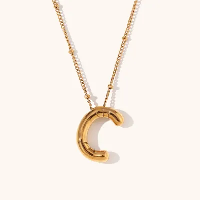 Jewelry Stereo Balloon 26 Alphabet Letters Necklace Stainless Steel Copper Fashion Commuter