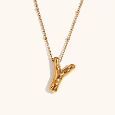 Jewelry Stereo Balloon 26 Alphabet Letters Necklace Stainless Steel Copper Fashion Commuter