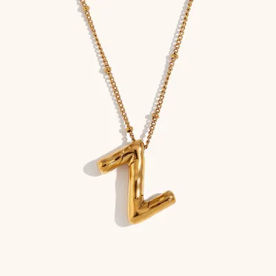 Jewelry Stereo Balloon 26 Alphabet Letters Necklace Stainless Steel Copper Fashion Commuter