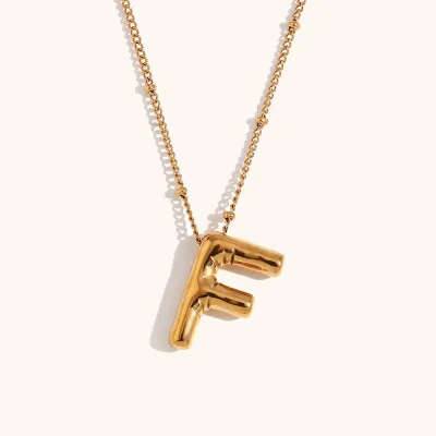 Jewelry Stereo Balloon 26 Alphabet Letters Necklace Stainless Steel Copper Fashion Commuter