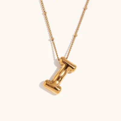 Jewelry Stereo Balloon 26 Alphabet Letters Necklace Stainless Steel Copper Fashion Commuter
