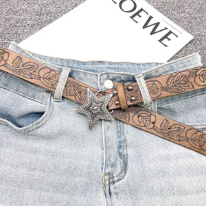 Fashion Retro Y2K Western Star Buckle Belt