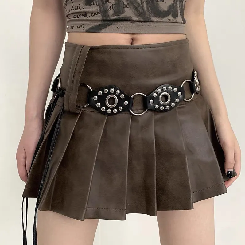 Women's Y2K Vintage Rivet Hollow PU Leather Studded Belt