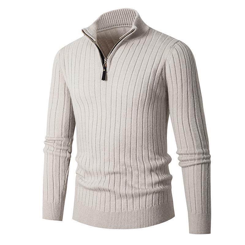 Wholesale Men Autumn Winter Basic Casual Solid Color Stripe