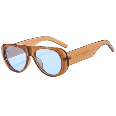 Simple Neutral Solid Color Sunscreen Round Frame Sunglasses