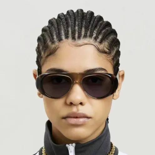Simple Neutral Solid Color Sunscreen Round Frame Sunglasses