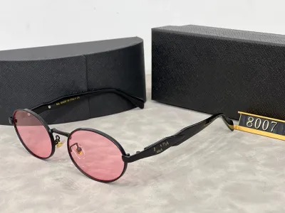 Women Fashion Simple Oval Frame Metal Sunglasses