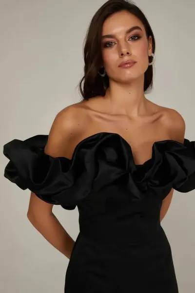 Summer Women Fashion Sexy Ruffled Strapless Party Dress