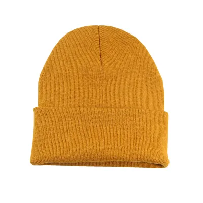 Autumn Winter Solid Color Unisex Warm Knitted Beanie Hat