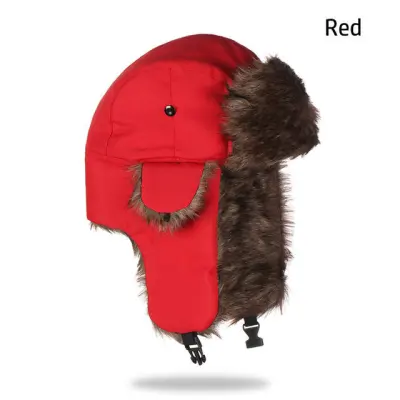 Winter Men Women Warm Outdoor Cold-Proof Windproof Ear Cover Thickened Plush Hat