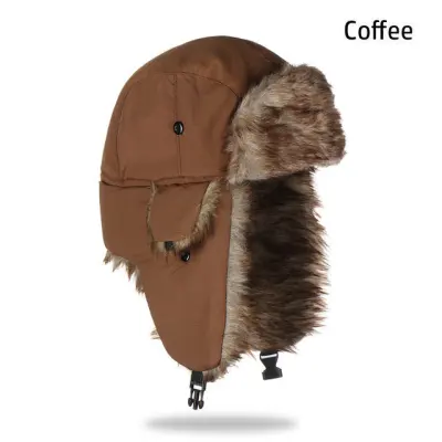Winter Men Women Warm Outdoor Cold-Proof Windproof Ear Cover Thickened Plush Hat