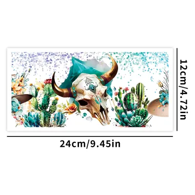 Cartoon Cute Calf Animal UV Transfer Glass Transparent PVC Sticker for Home Kitchen Window Decoration