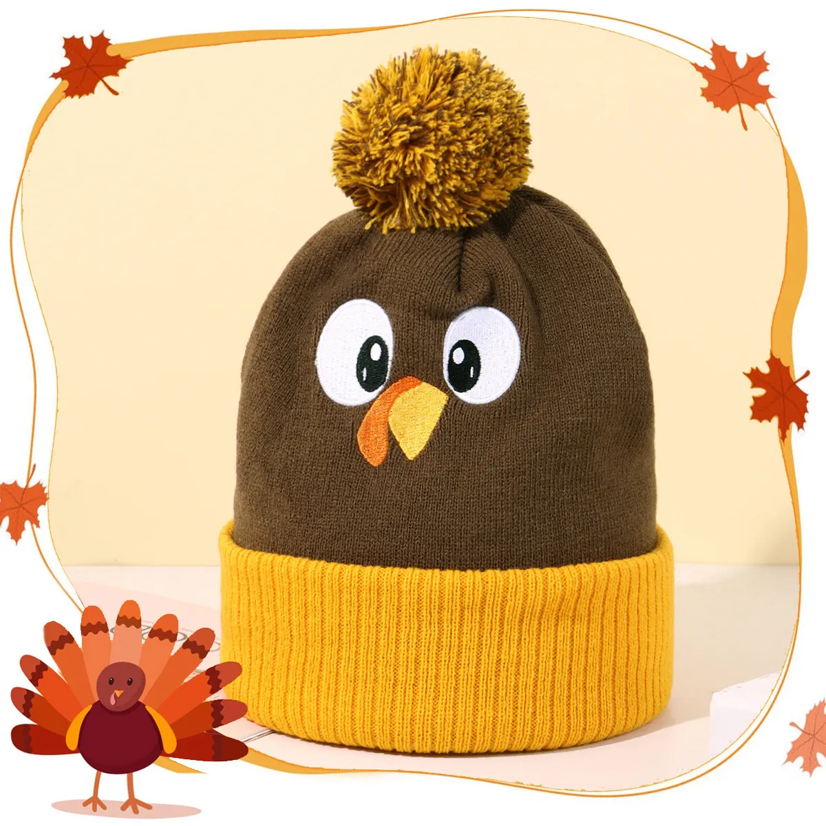 Thanksgiving Fashion Cartoon Warm Turkey Knitted Hat