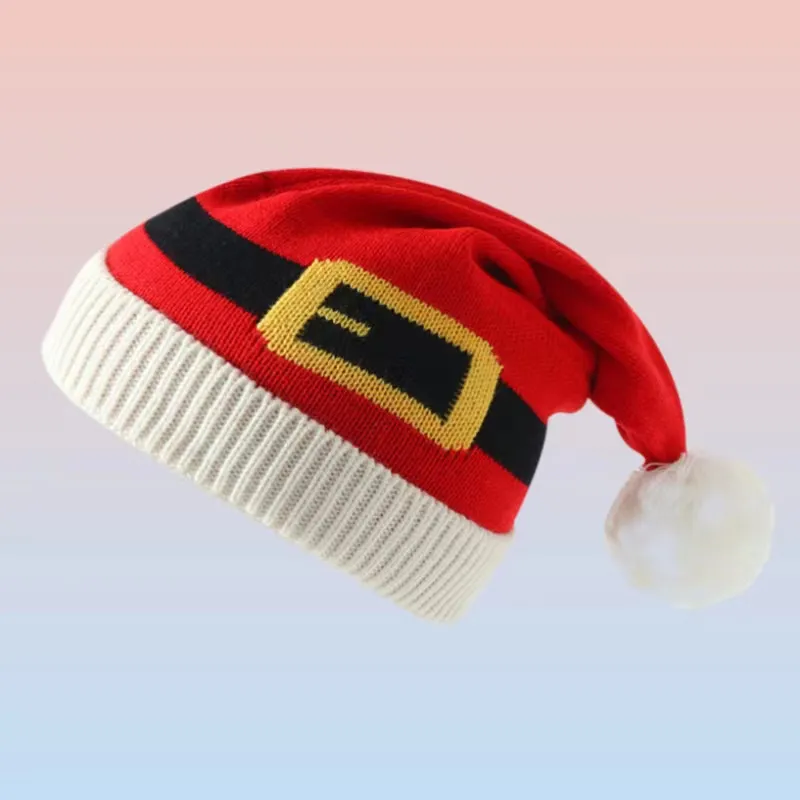 Women Fashion Cartoon Christmas Party Decoration Props Knitted Fur Ball Vintage Hat