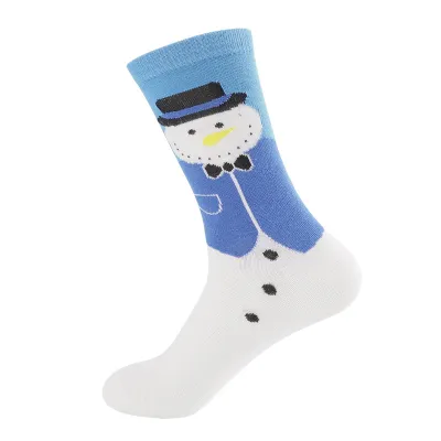 Simple Cartoon Christmas Elk Crutch Stocking for Women Cotton Single Needle Leisure Party Decor