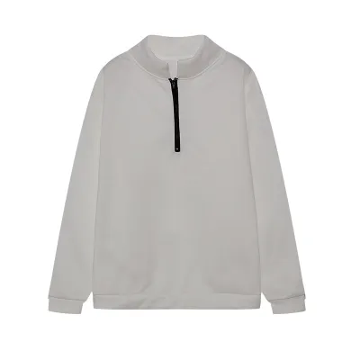 Autumn Winter Women Casual Solid Color Half Zipper Long Sleeve Pullover Sweatshirt