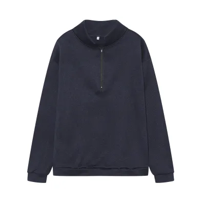 Autumn Winter Women Casual Solid Color Half Zipper Long Sleeve Pullover Sweatshirt