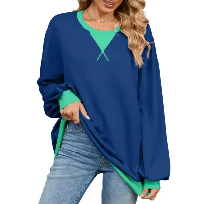 Women Urban Wind Geometric Pattern Crewneck Long Sleeve Sweatshirt