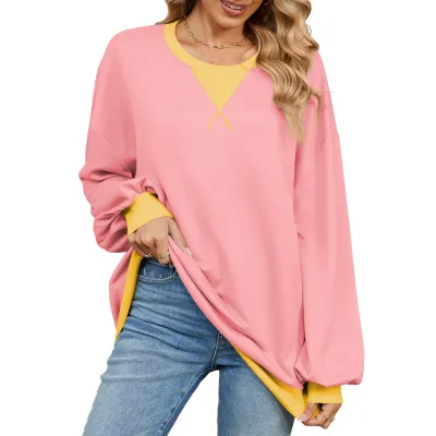 Women Urban Wind Geometric Pattern Crewneck Long Sleeve Sweatshirt