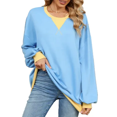 Women Urban Wind Geometric Pattern Crewneck Long Sleeve Sweatshirt
