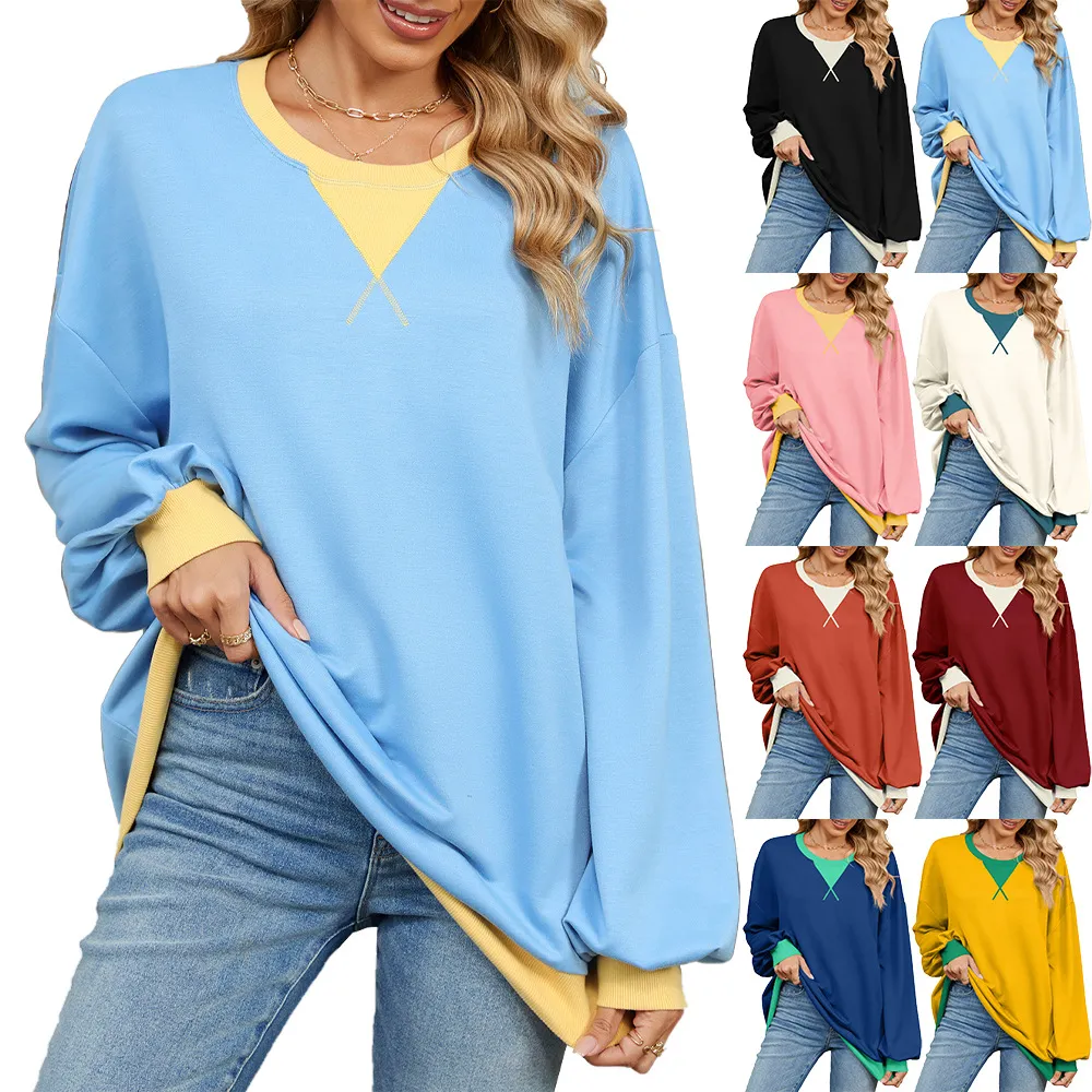 Women Urban Wind Geometric Pattern Crewneck Long Sleeve Sweatshirt