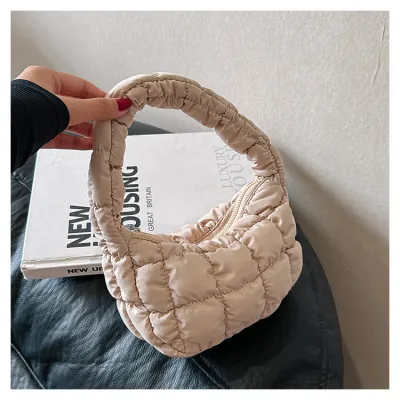 Fashion Solid Color Pleated Plaid Clouds Mini HandBags