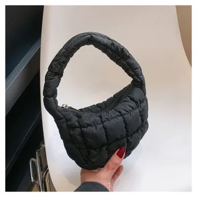 Fashion Solid Color Pleated Plaid Clouds Mini HandBags
