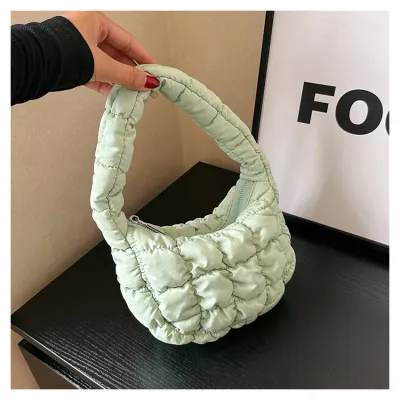 Fashion Solid Color Pleated Plaid Clouds Mini HandBags