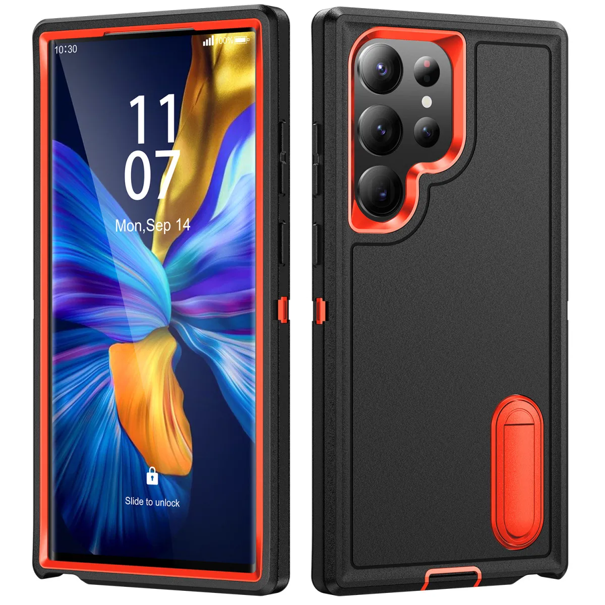 Simple Creative Samsung Mobile Phone Anti-Fall Protective Case TPU PC All-Inclusive Three Defenders