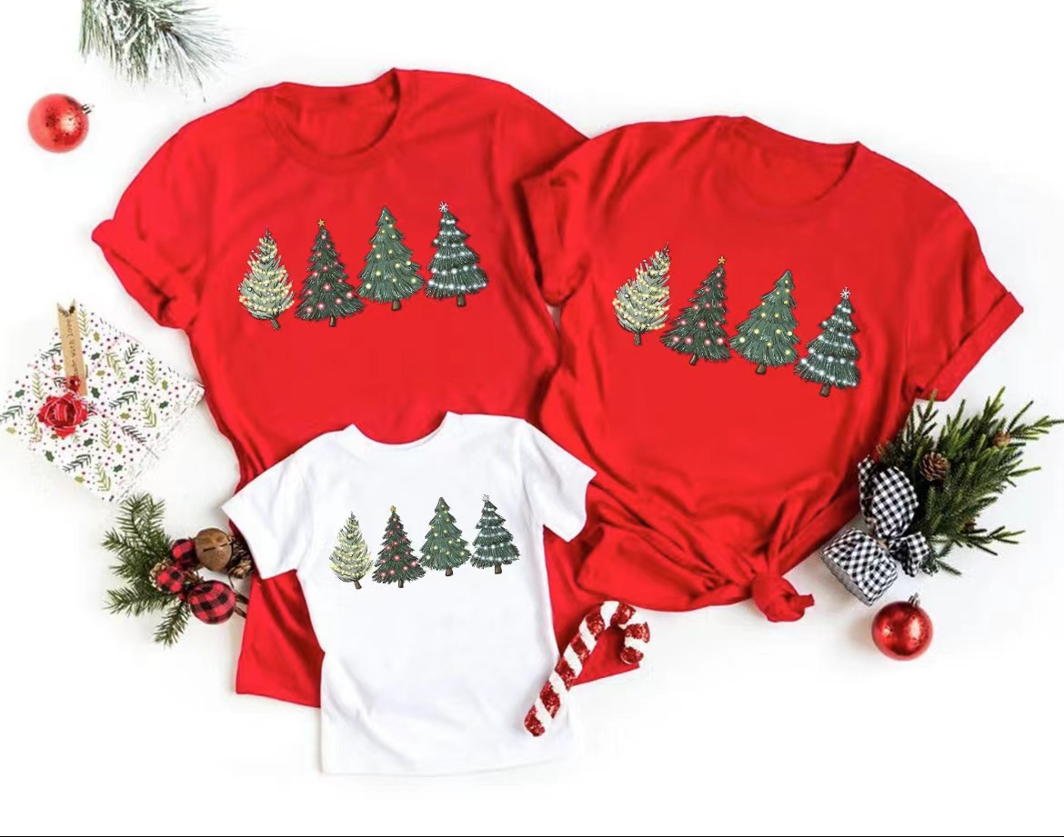 Tシャツ・カットソー Merry Xmas Tree Short Sleeve T Shirt (2color) Amazon.com: Christmas Shirts Women Merry Christmas Leopard