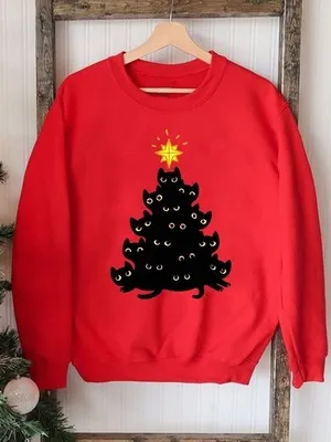 Cartoon Cute Christmas Snowflake Elk Print Parent-Child Crewneck Long-Sleeved Sweatshirt