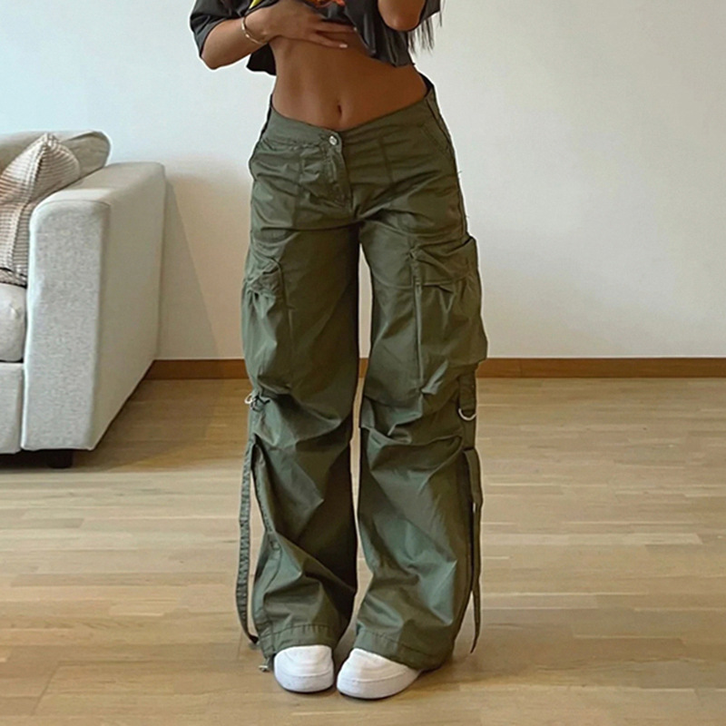 Wholesale Women Fashion Casual Solid Color Multi-Pocket
