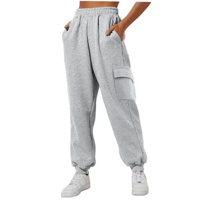 Women Casual Solid Color Loose Jogger Cargo Pants