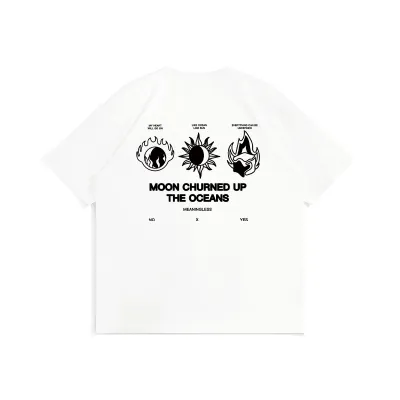Men Fashion Casual Loose Letter Print Short Sleeve Round Neck T-Shirt
