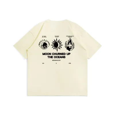 Men Fashion Casual Loose Letter Print Short Sleeve Round Neck T-Shirt
