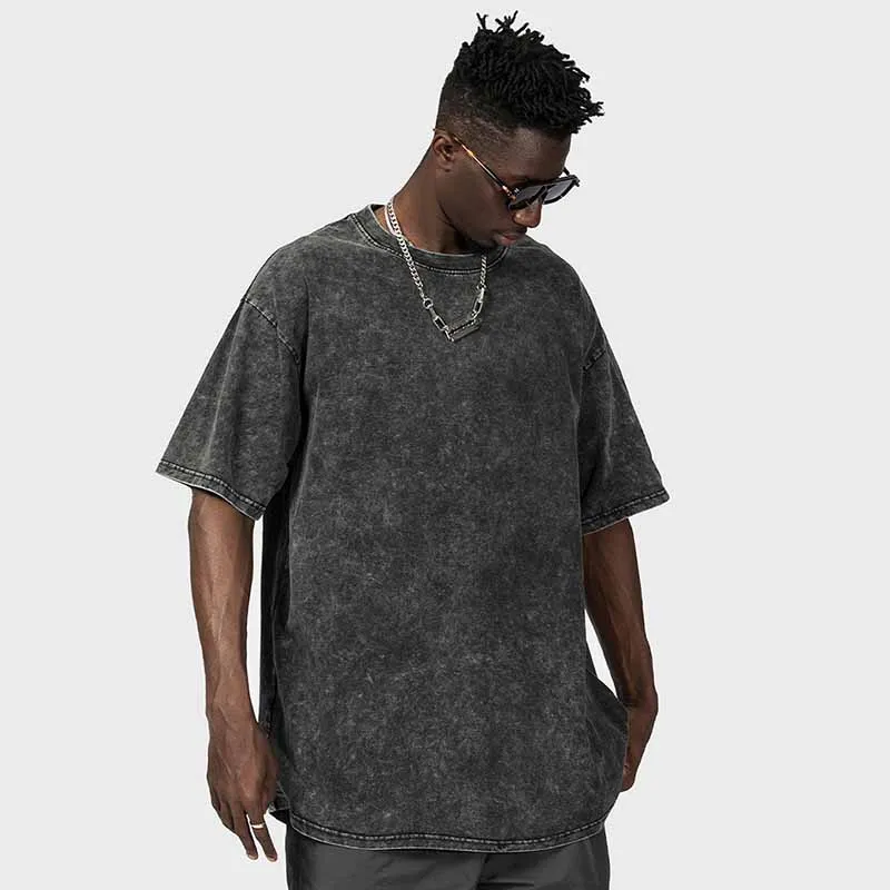 Men Vintage Color World Print Raglan Sleeve Cotton T-Shirt