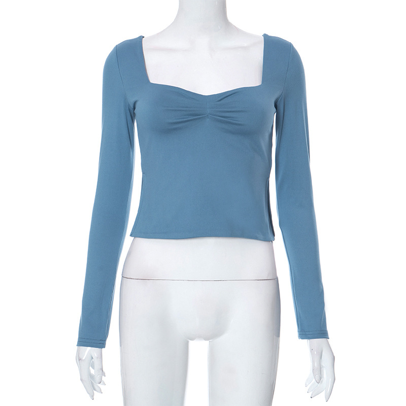 Wholesale Women Fashion Solid Color Square Collar Long