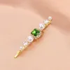 13# Emerald Diamond Pearl Clip