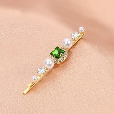 Women Fashion Vintage Rhinestone Pearl Side Clip Hair Accessories
