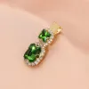 4# Emerald Double Drill Hairpin