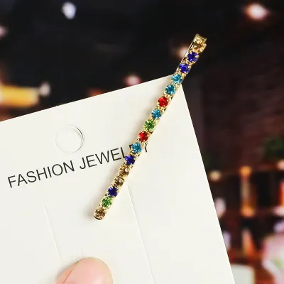 Women's Fashion Multicolor Rhinestone Word Hair Clip