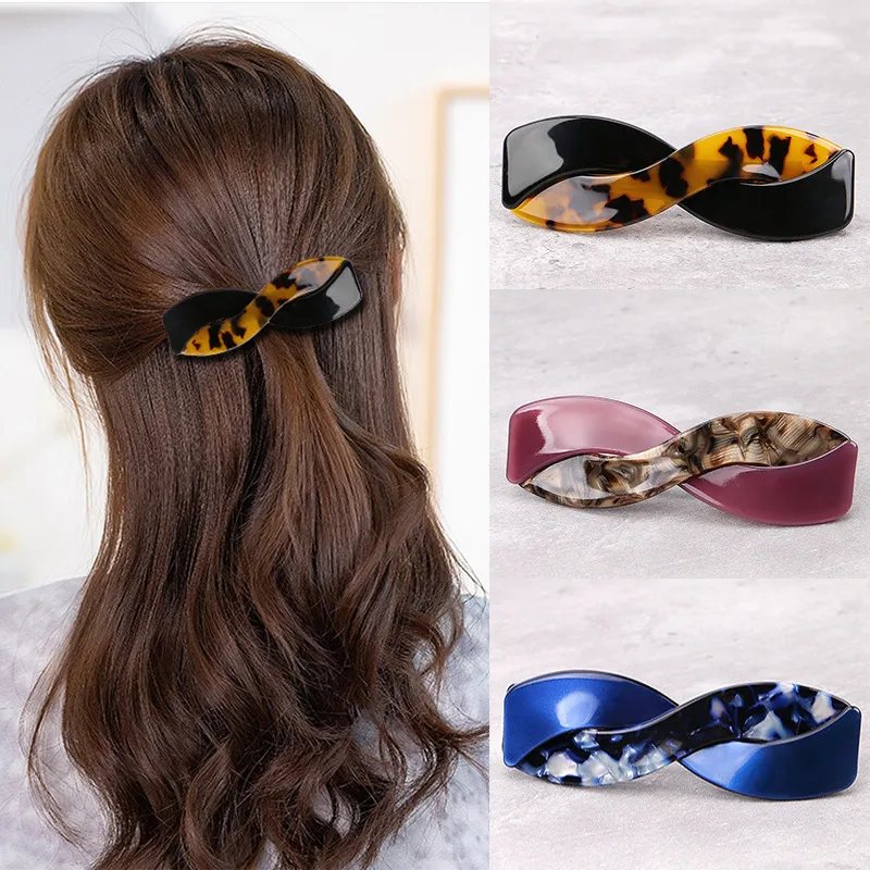 Women Fashion Simple Twist Hawksbill Acetic Spring Hair Clip Top Clip