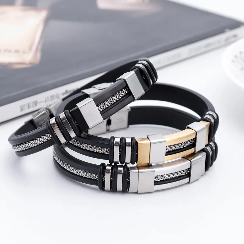 Men Fashion Punk Stainless Steel Bracelet