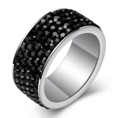 Fashion Rhinestone Stainless Steel Geometric Women's Simple Ring