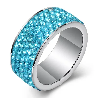 Fashion Rhinestone Stainless Steel Geometric Women's Simple Ring