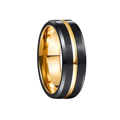 Creative Rose Gold Black Stainless Steel Ring