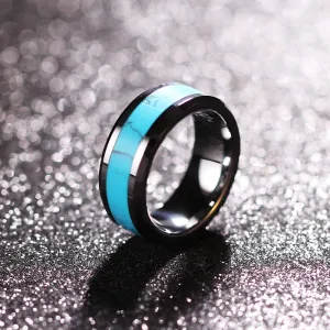 Fashion Men's Turquoise Stainless Steel Ring Jewelry