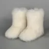 White Floating Black Tip Faux Fox Fur